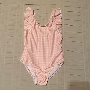 Pink Gingham Ruffle Swimsuit